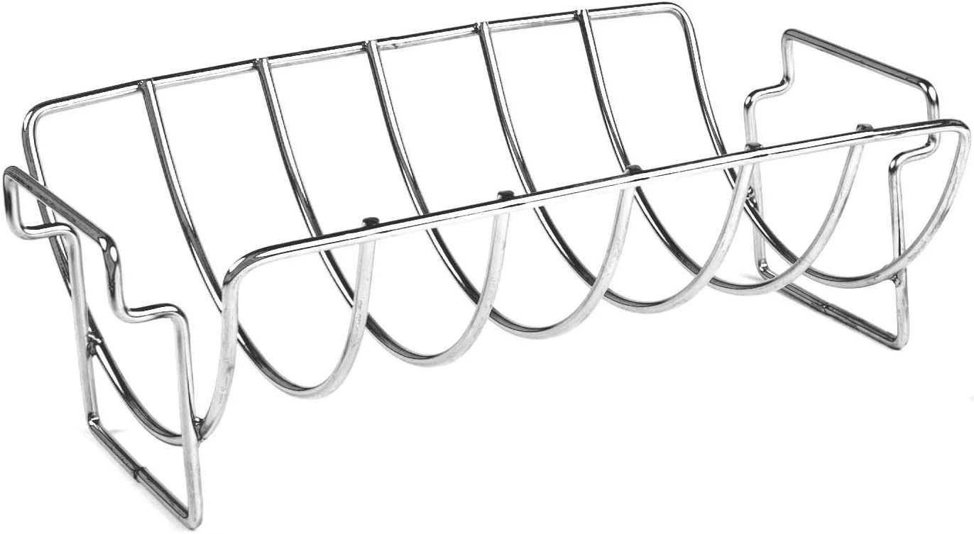 Charcoal Companion Stainless Steel Reversible Roasting And Rib Rack 3 Charcoal Companion Stainless Steel Reversible Roasting And Rib Rack
