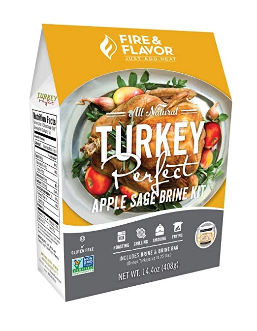 Fire & Flavor Turkey Perfect Brining Kit, Apple Sage,14.4 Oz (408 G) 3 Fire & Flavor Turkey Perfect Brining Kit, Apple Sage,14.4 Oz (408 G)