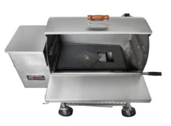 Stainless Steel Maverick 850 Wood Pellet Grill 11 Stainless Steel Maverick 850 Wood Pellet Grill -PitMaster Shop 850 Stainless Big Wheels DrainOpen scaled 1